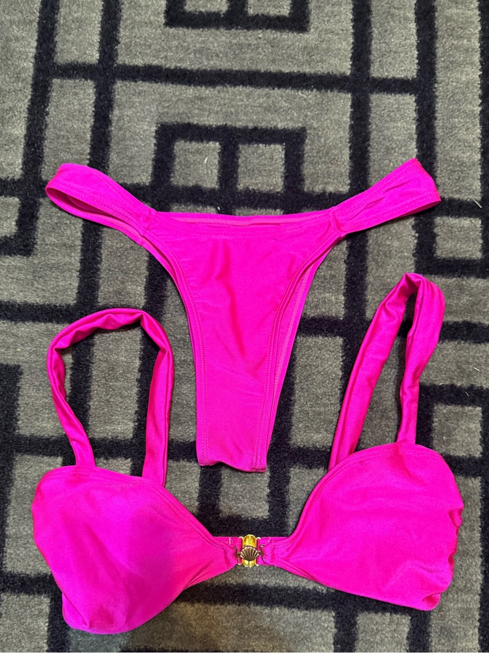 Hot Pink Women’s Bikini Set - Push-Up Top & High-Cut Bottom